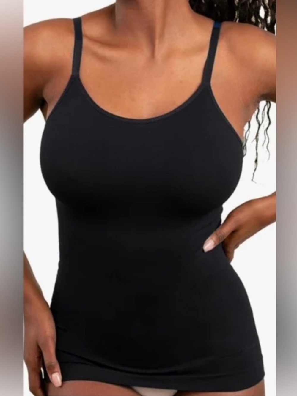 NWT Shapermint Empetua Scoop Neck Cami Tummy Control Black Large
